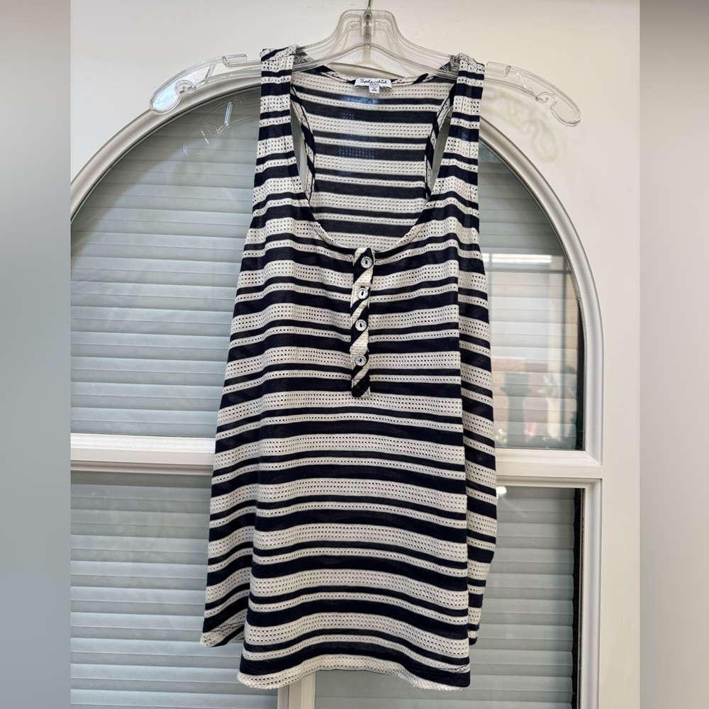 Splendid Black and White Striped Tank Top.